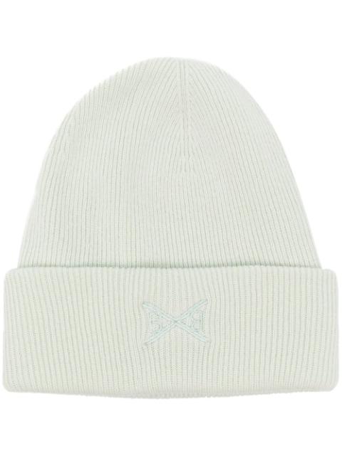 embroidered-logo knit beanie by BARRIE