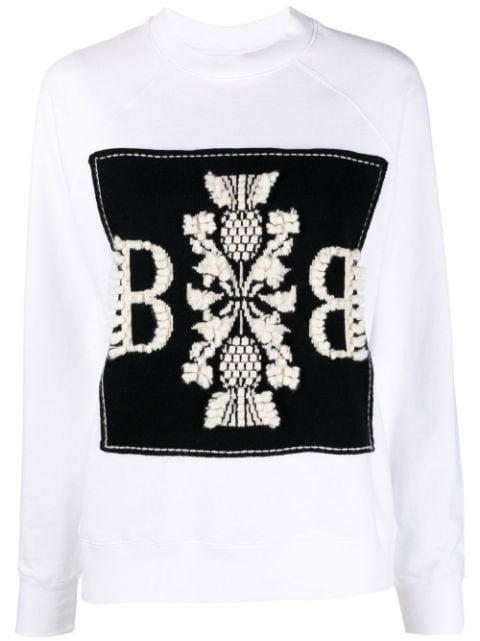 embroidered panelled sweatshirt by BARRIE