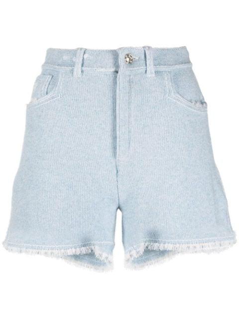 fine-knit fringe-detail shorts by BARRIE