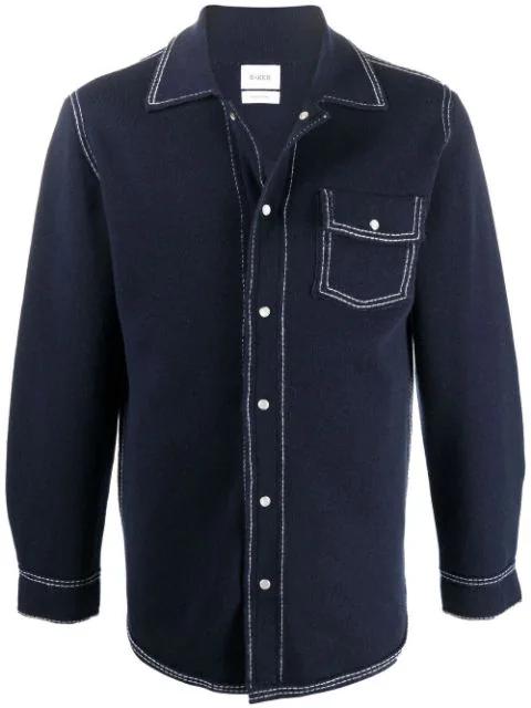 flap-pocket cashmere overshirt by BARRIE