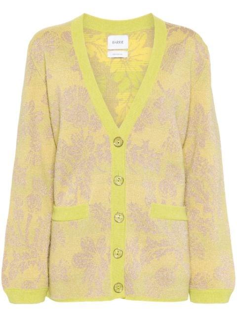 floral-intarsia V-neck cardigan by BARRIE