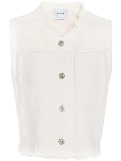 frayed denim vest by BARRIE