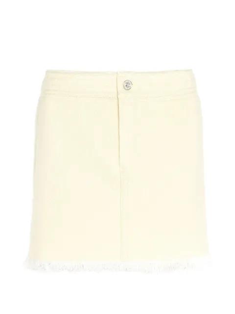 fringed denim mini skirt by BARRIE