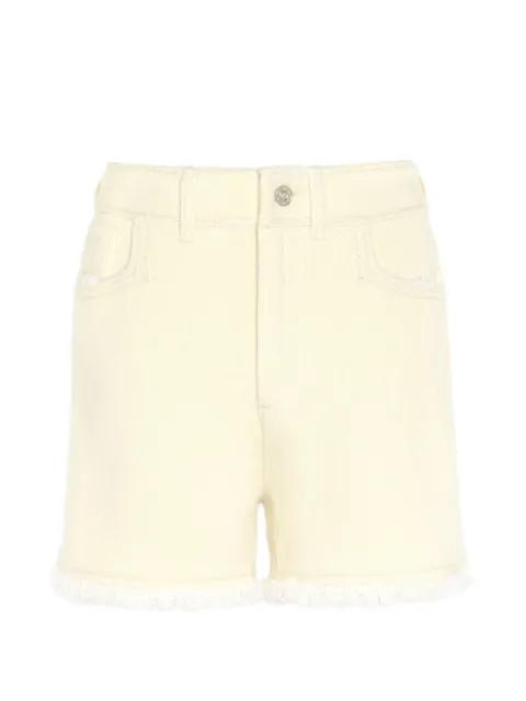 fringed denim shorts by BARRIE