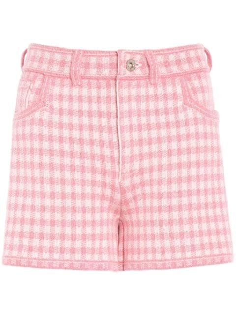 gingham-check cashmere-blend shorts by BARRIE