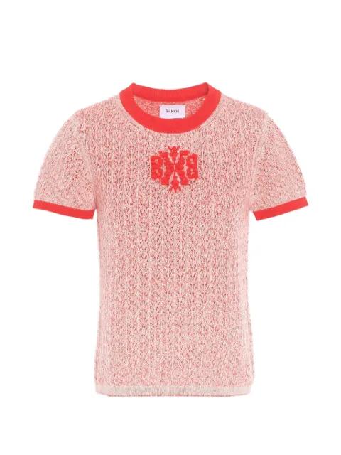 logo-patch cashmere top by BARRIE