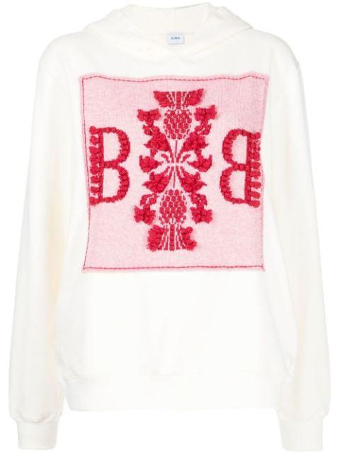 logo-patch cotton hoodie by BARRIE
