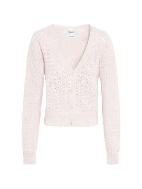 open-knit button cardigan by BARRIE