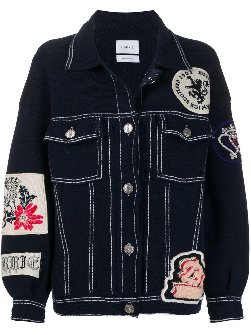 patched knitted jacket by BARRIE