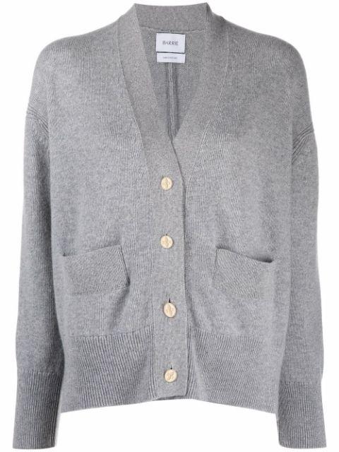 rib-detail cashmere cardigan by BARRIE