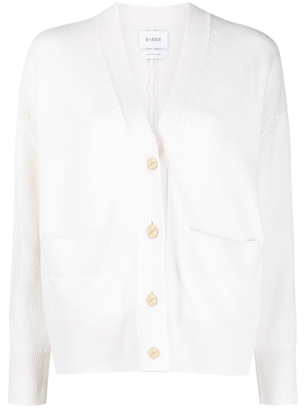 rib-detail cashmere cardigan by BARRIE