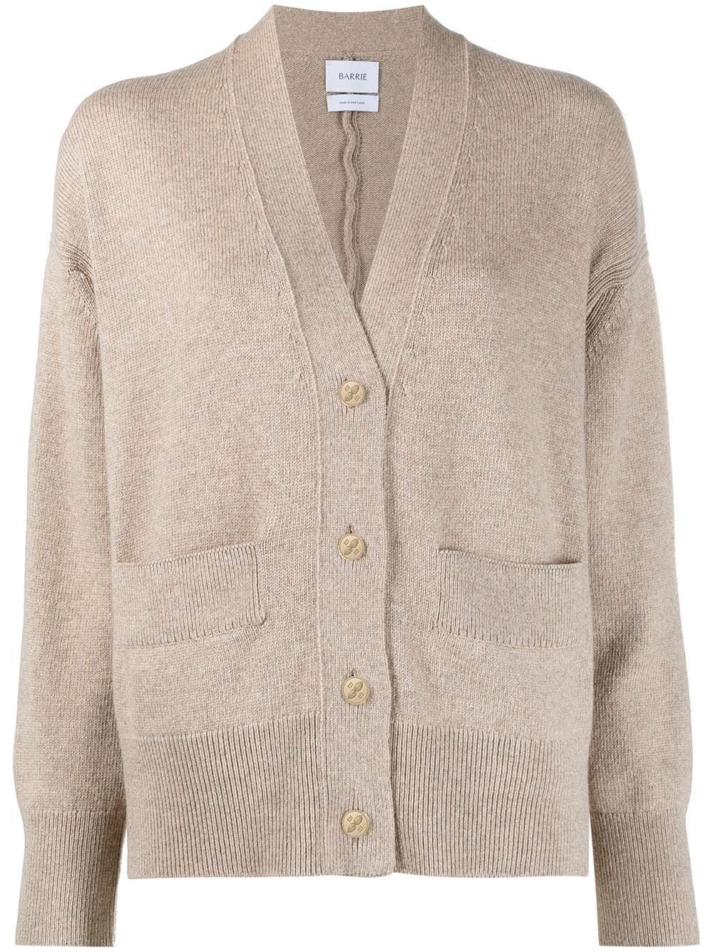 rib-detail cashmere cardigan by BARRIE