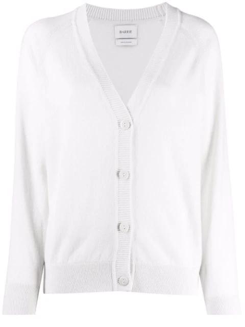 rib-trimmed cashmere cardigan by BARRIE