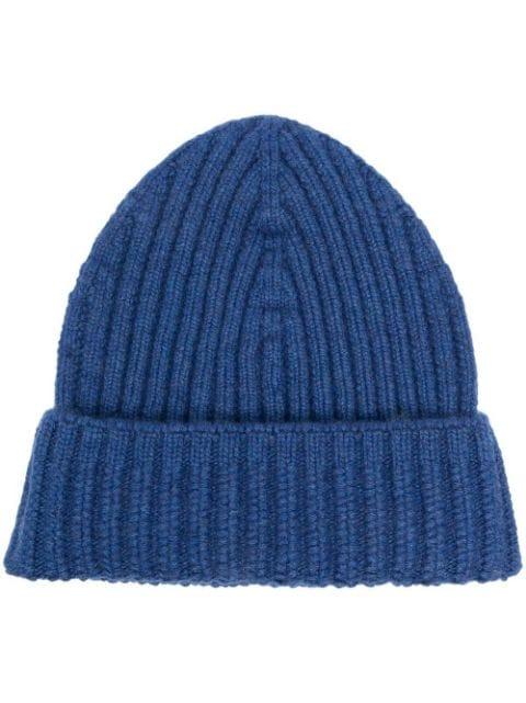 ribbed cashmere beanie by BARRIE