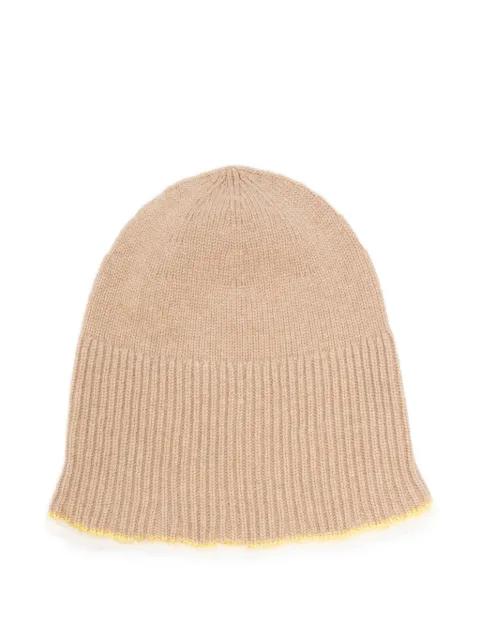 ribbed-trim beanie hat by BARRIE