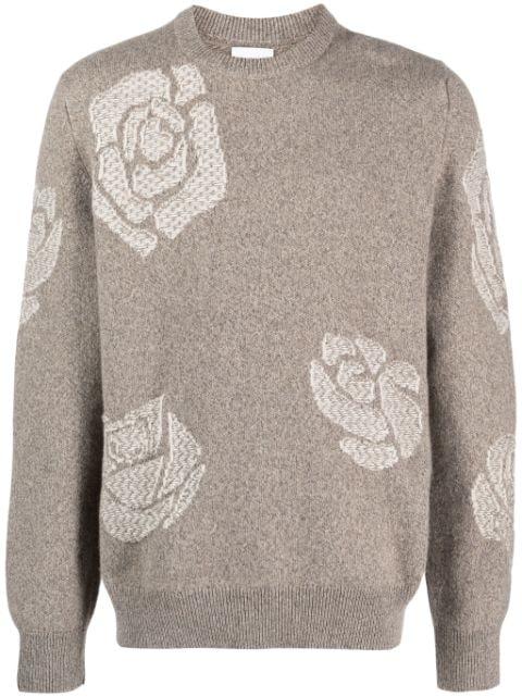 rose-motif cashmere jumper by BARRIE