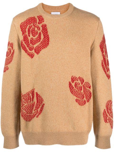 rose-motif cashmere jumper by BARRIE