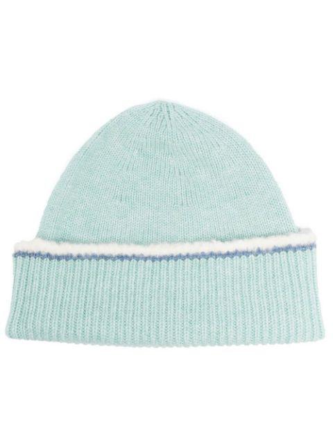 shearling-trim cashmere beanie by BARRIE