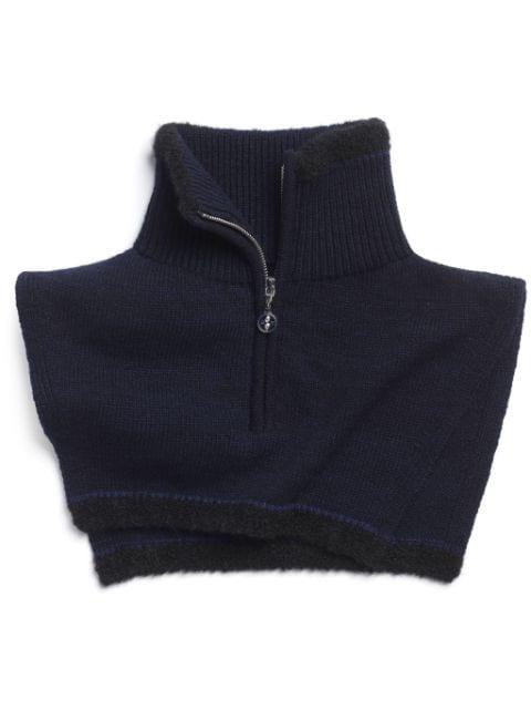 shearling zip-up collar-scarf by BARRIE