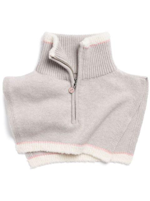 shearling zip-up collar-scarf by BARRIE