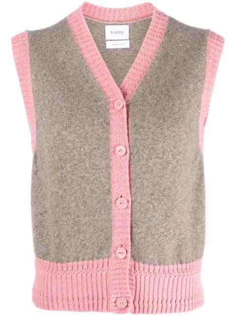 sleeveless cashmere cardigan by BARRIE