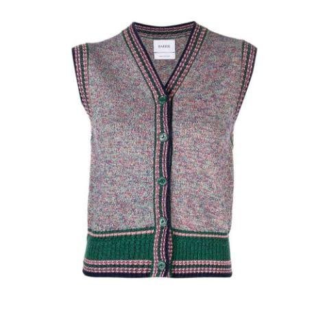 sleeveless marl cashmere cardigan by BARRIE