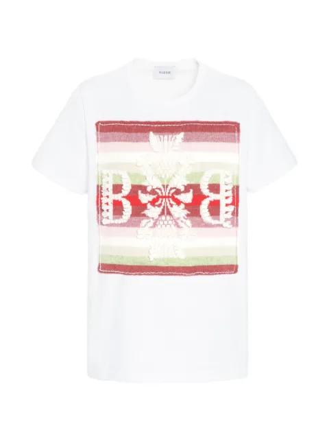 striped logo-patch T-shirt by BARRIE