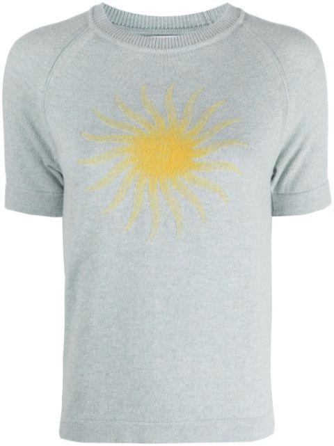 sun-motif cashmere top by BARRIE