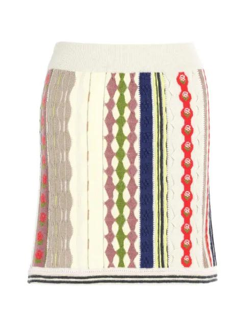textured stripe motif skirt by BARRIE