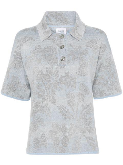 thistle-intarsia polo top by BARRIE