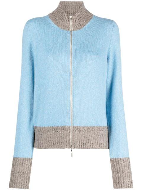 two-tone cashmere cardigan by BARRIE