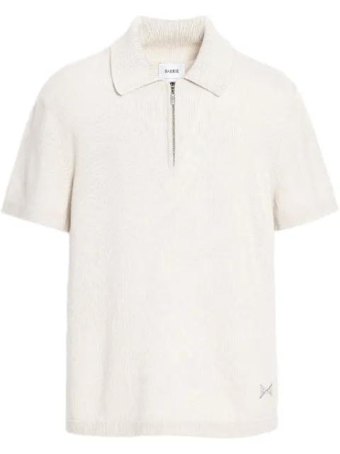 zip-neck polo top by BARRIE