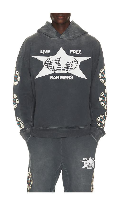Barriers Worldwide Cowrie Shell Hoodie in Charcoal by BARRIERS WORLDWIDE
