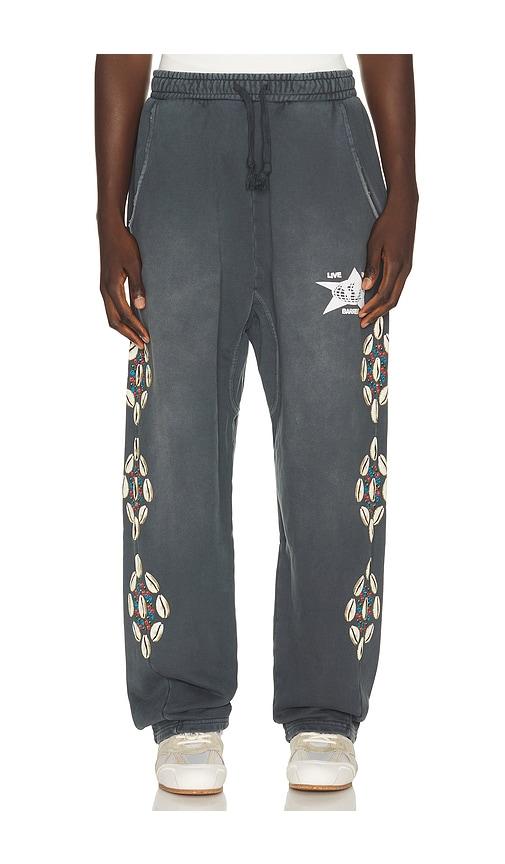 Barriers Worldwide Cowrie Shell Sweatpants in Charcoal by BARRIERS WORLDWIDE
