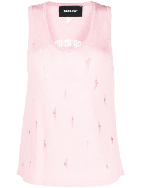 distressed-effect sleeveless top by BARROW