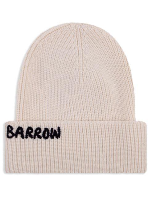 embroidered-logo beanie hat by BARROW