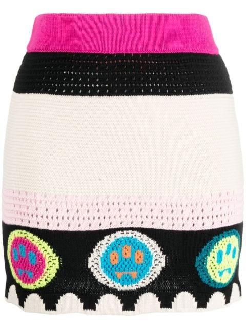 logo-jacquard knitted mini skirt by BARROW