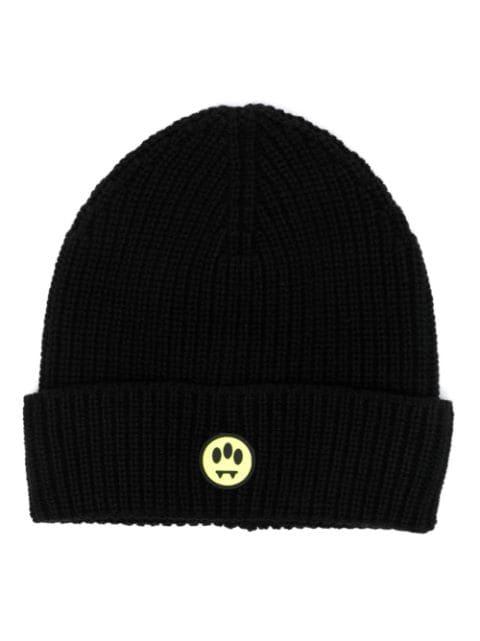 logo-patch ribbed-knit beanie by BARROW