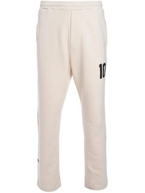 number-print track pants by BARROW