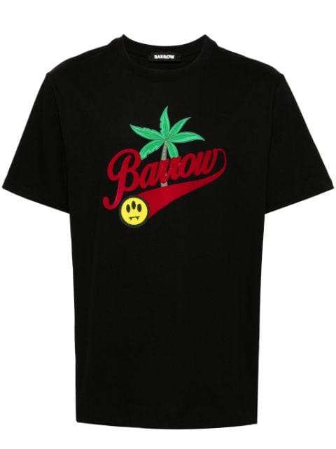 palm-tree printed cotton T-shirt by BARROW