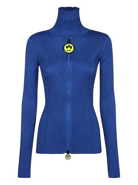 ribbed high-neck zip-front cardigan by BARROW