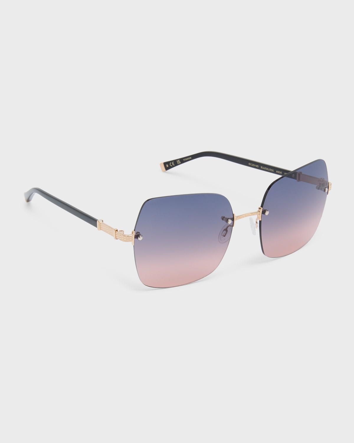 Angie Black & Gold Mixed-Media Butterfly Sunglasses by BARTON PERREIRA