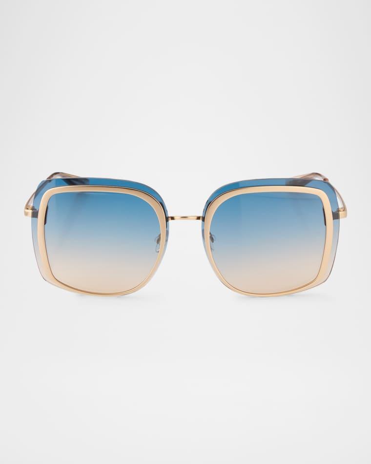 Halima 65mm Square Titanium Sunglasses by BARTON PERREIRA