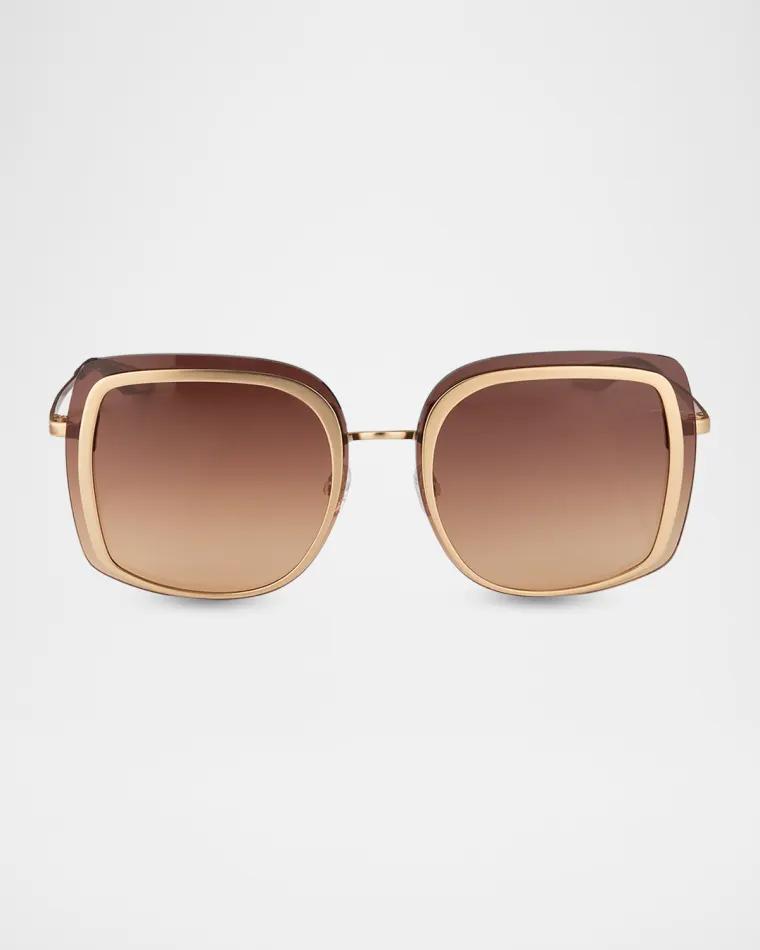 Halima 65mm Square Titanium Sunglasses by BARTON PERREIRA