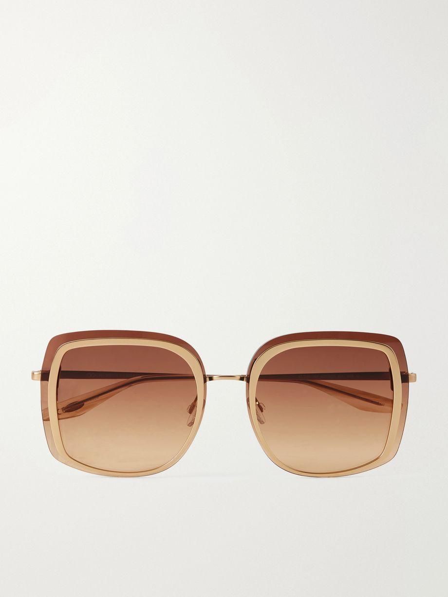 Halima oversized square-frame gold-tone titanium sunglasses by BARTON PERREIRA