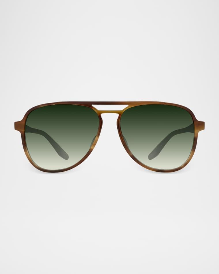 Men's Double-Bridge Acetate Aviator Sunglasses by BARTON PERREIRA