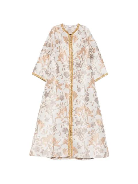 Aziza floral-jacquard maxi dress by BARUNI