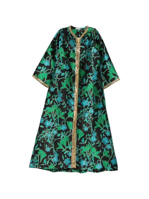 Aziza floral-jacquard maxi dress by BARUNI