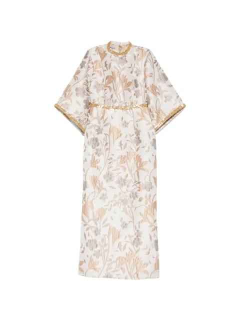 Mira floral-jacquard embellished maxi dress by BARUNI