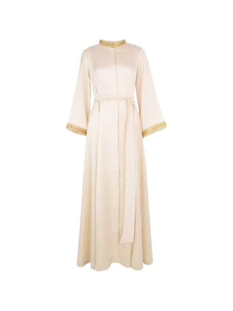 Zayna embroidered belted maxi dress by BARUNI